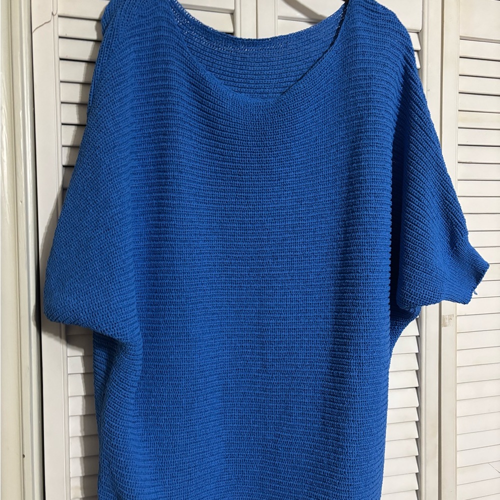 Royal Blue Crew Neck Oversized Sweater